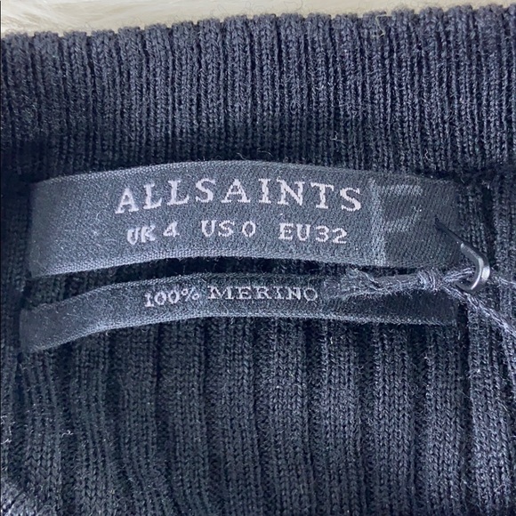 ALLSAINTS NWT Lightweight Wool Ribbed Crop Top - Picture 7 of 8